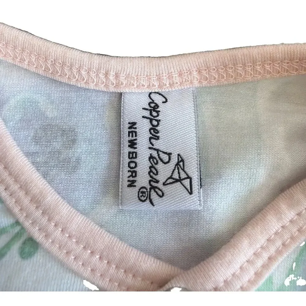 Copper Pearl Farm Bloom Print Snap Knotted Sleep Gown Newborn Baby Floral EUC